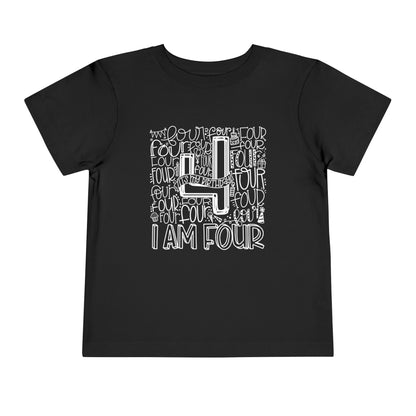 I Am Four Typography Toddler Tee
