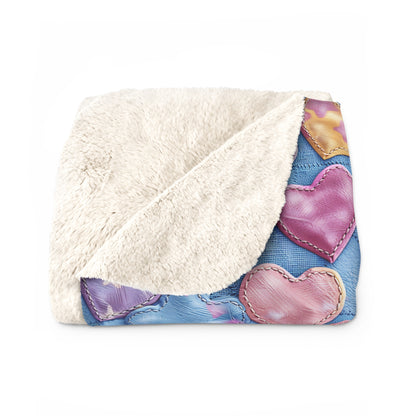 Color Pop Stitched Hearts Basic Bedding Set
