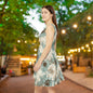 Rustic Teal Daisy Women's Skater Dress