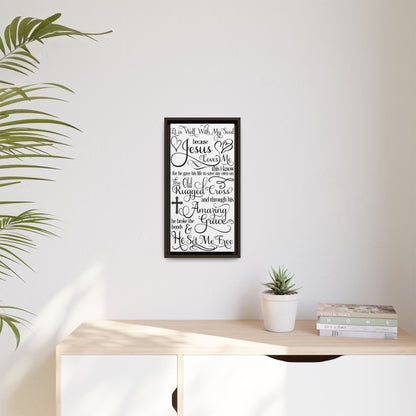 Hymnal Poem Framed Canvas Bathroom Art