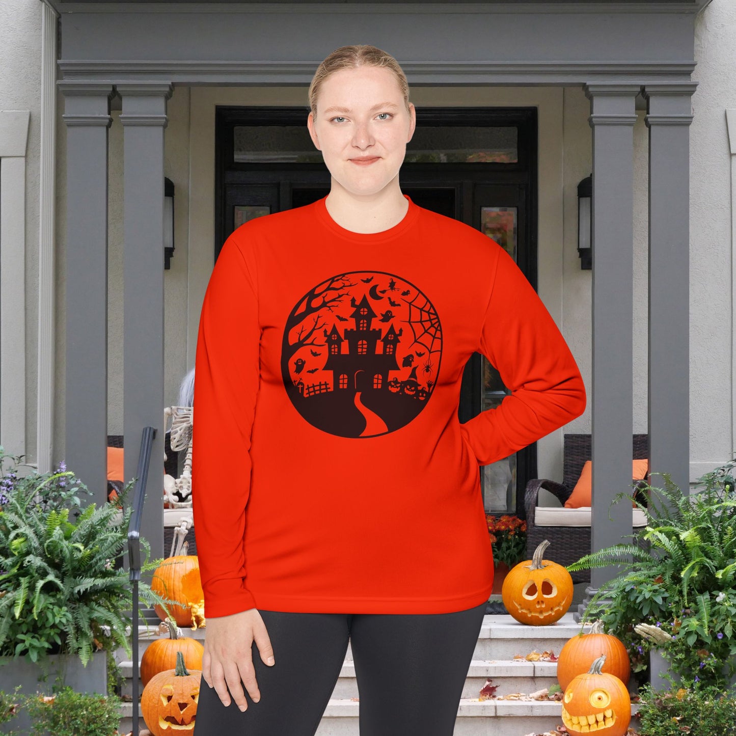 Haunted House on the Hill Adult Long Sleeve Tee