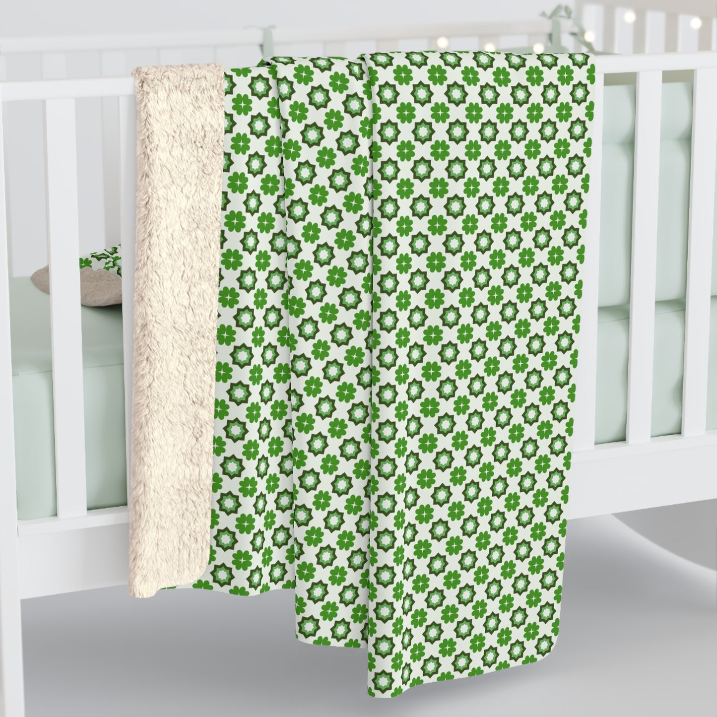 Emerald Star Garden Fleece Blanket