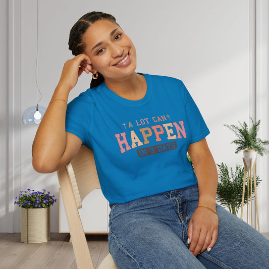 A Lot Can Happen In Three Days Adult T-shirt