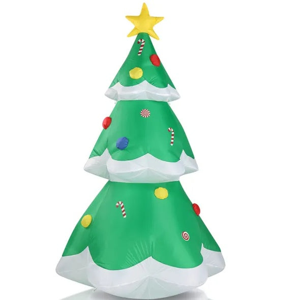 Festive 6.9ft Christmas Tree with Ornaments LED Inflatable