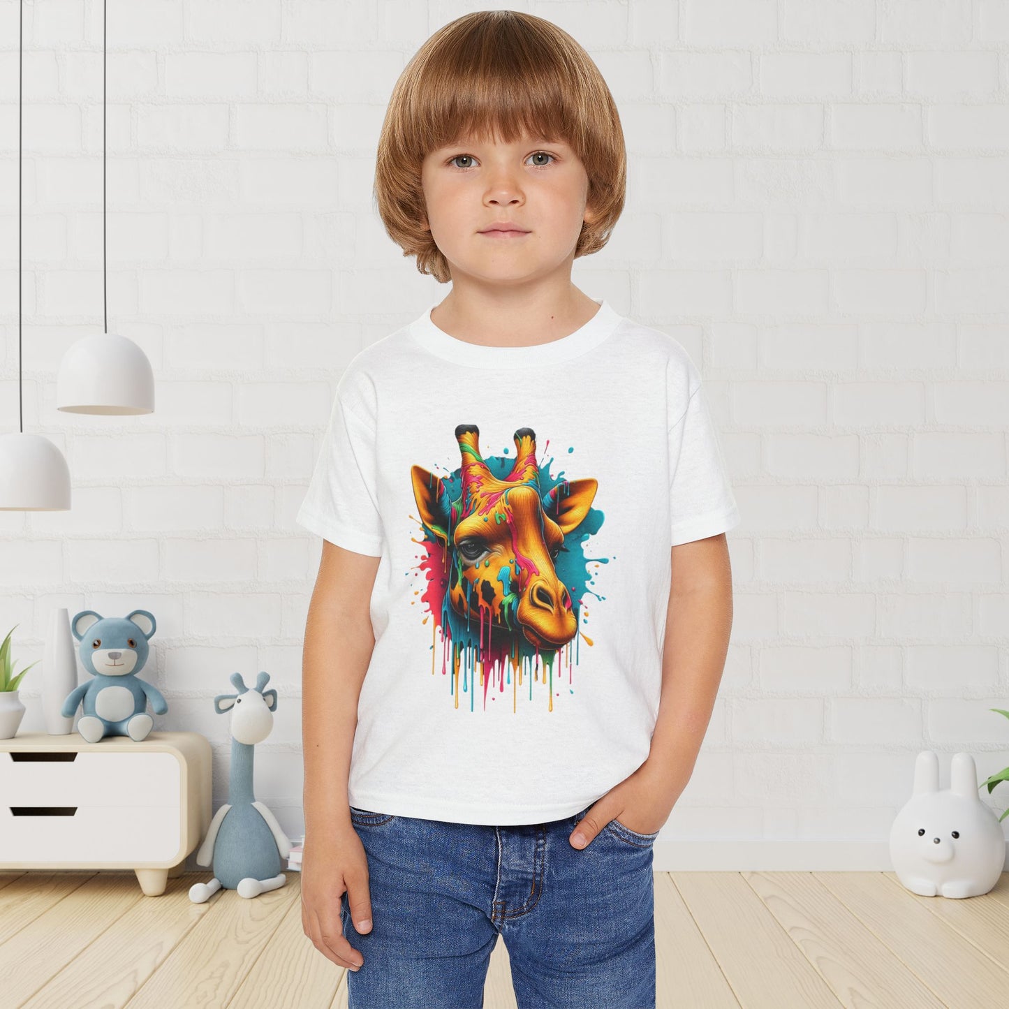 Colorful Giraffe Heavy Cotton™ Toddler T-shirt