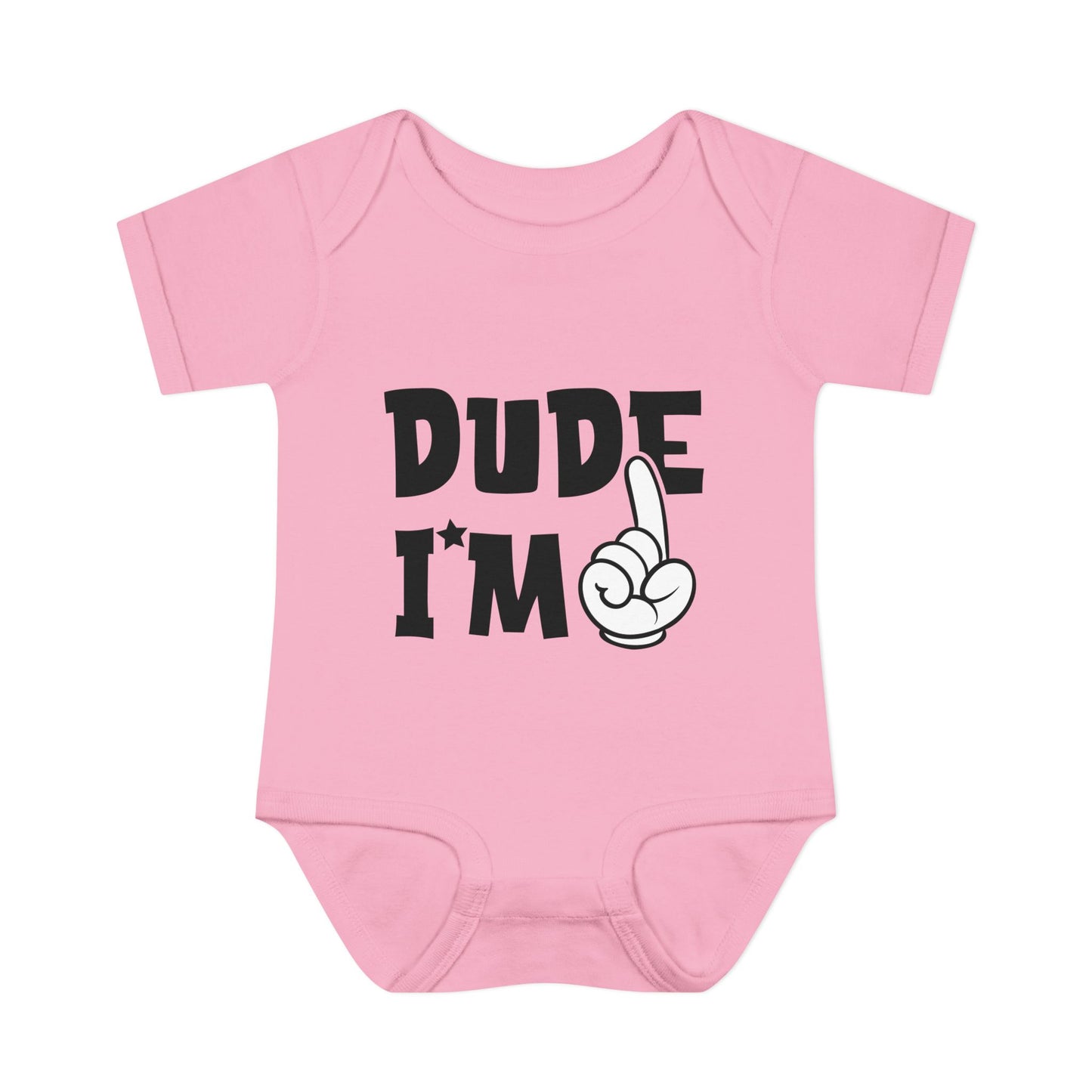 Dude I'm 1 Infant Baby Rib Bodysuit