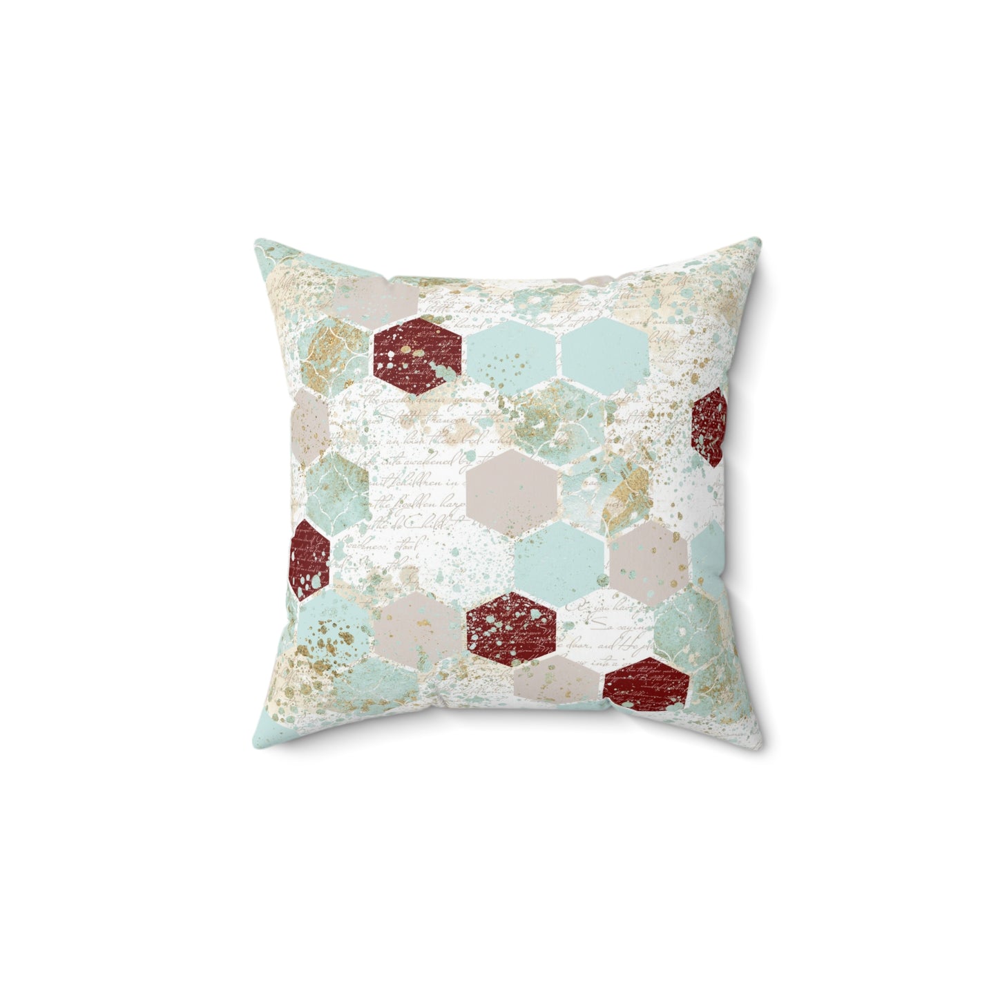 Love Letters & Honeycomb Throw Pillow