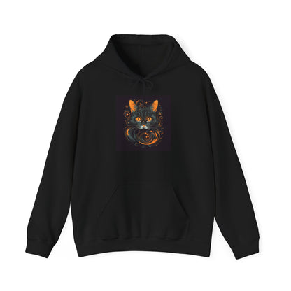 Creepy Black Cat 5 Heavy Blend™ Hooded Sweatshirt