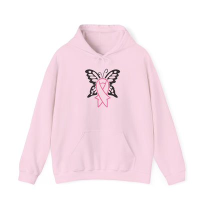 Butterfly Pink Support Ribbon Adult Heavy Blend™ Hoodie