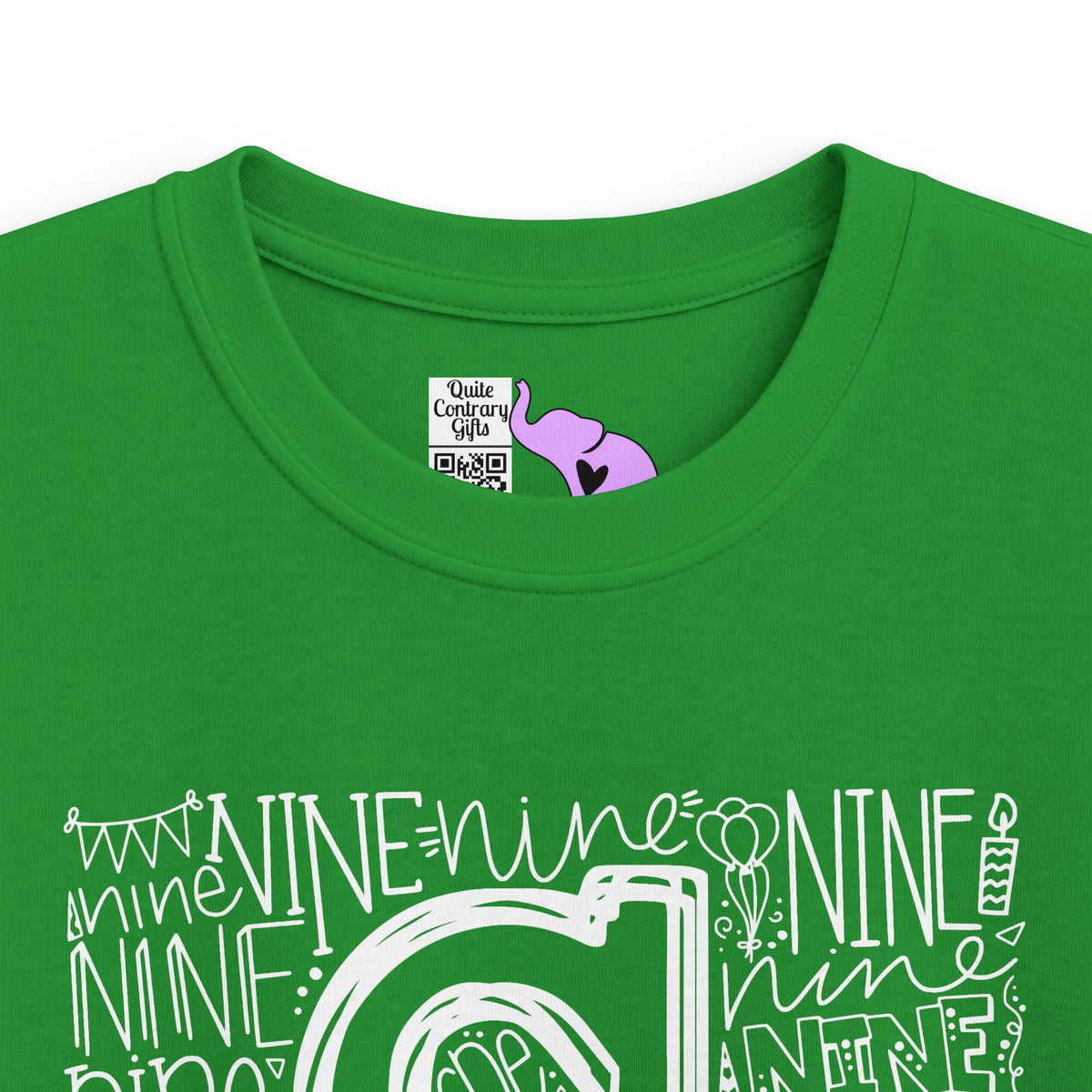 I Am Nine Typography Youth Softstyle Tee