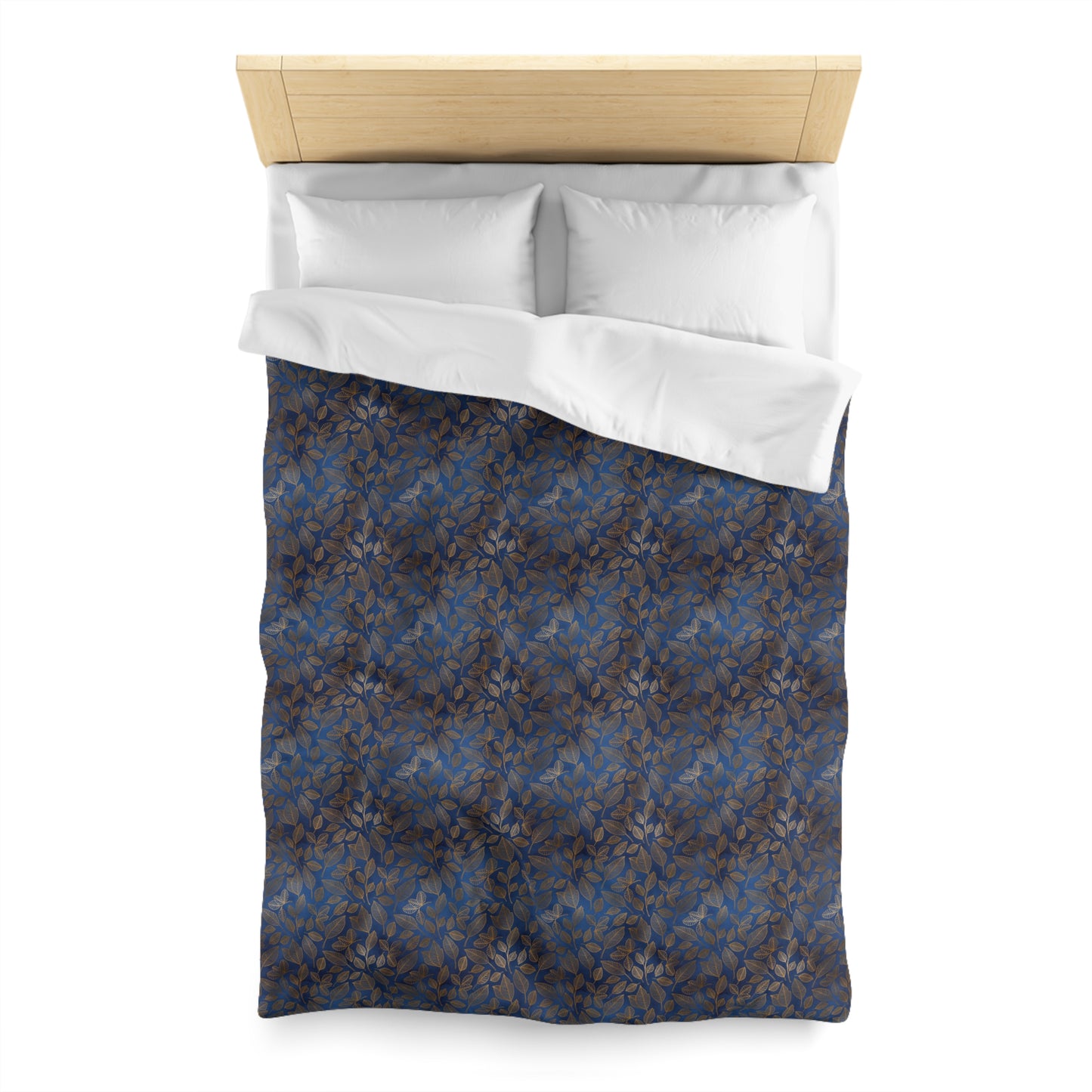 Navy & Gold Botanica Microfiber Duvet Cover