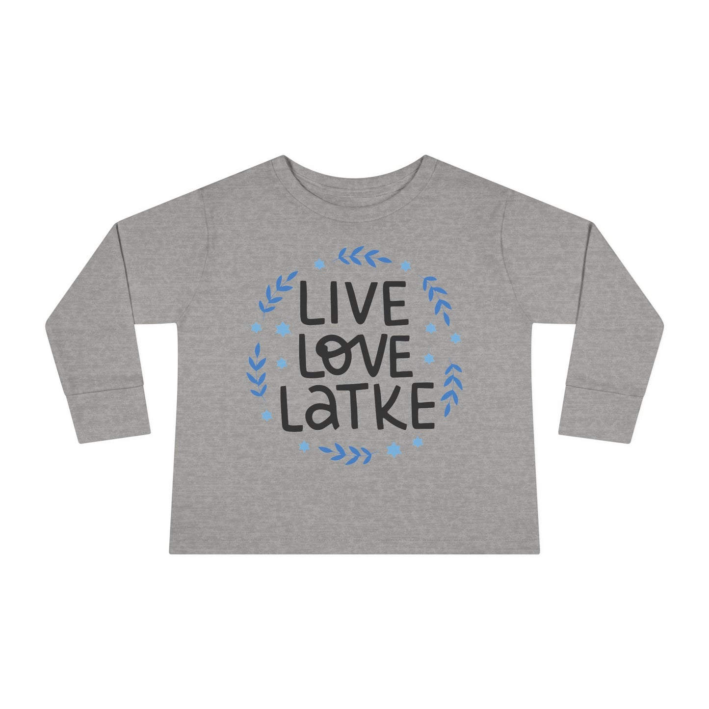 Hanukkah Live Love Latke Toddler Long Sleeve Tee