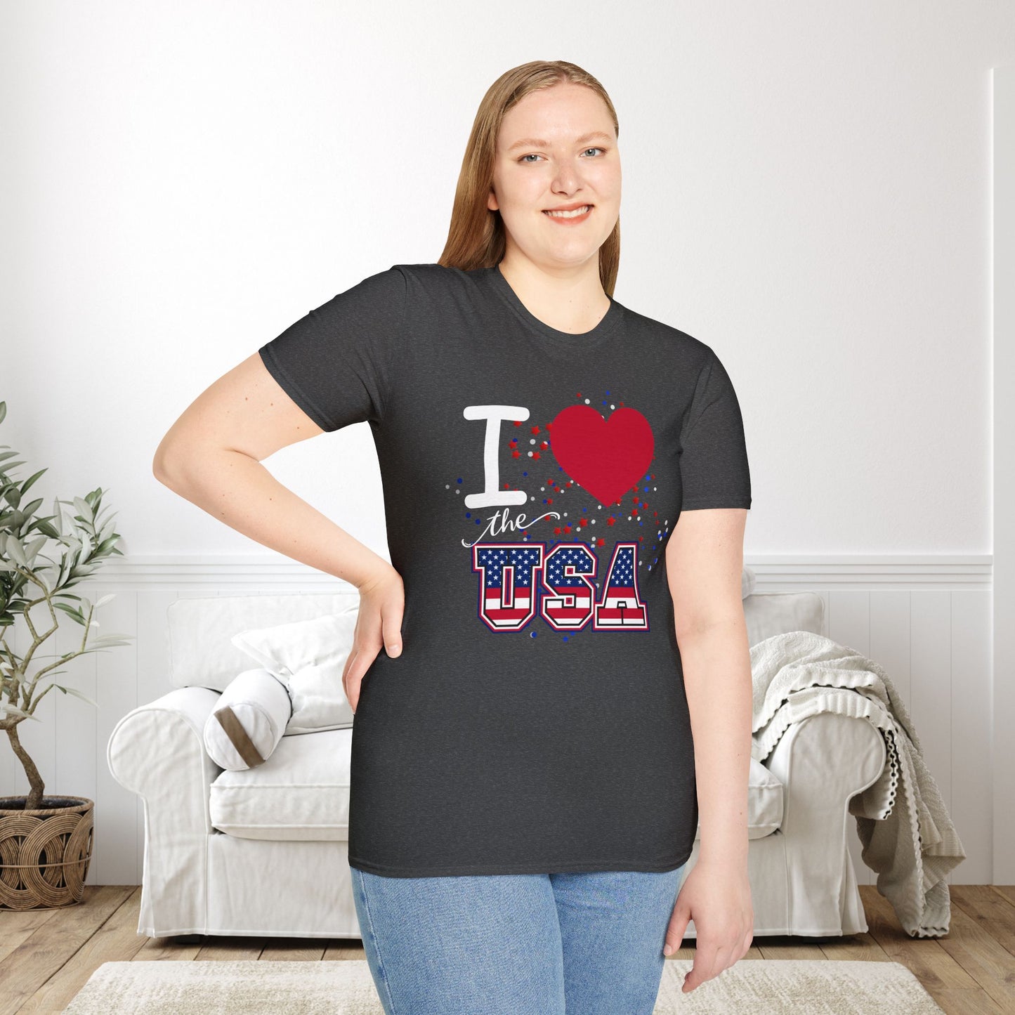 I Love The USA Adult T-shirt