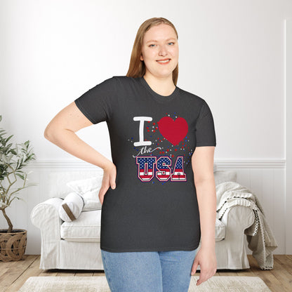 I Love The USA Adult T-shirt