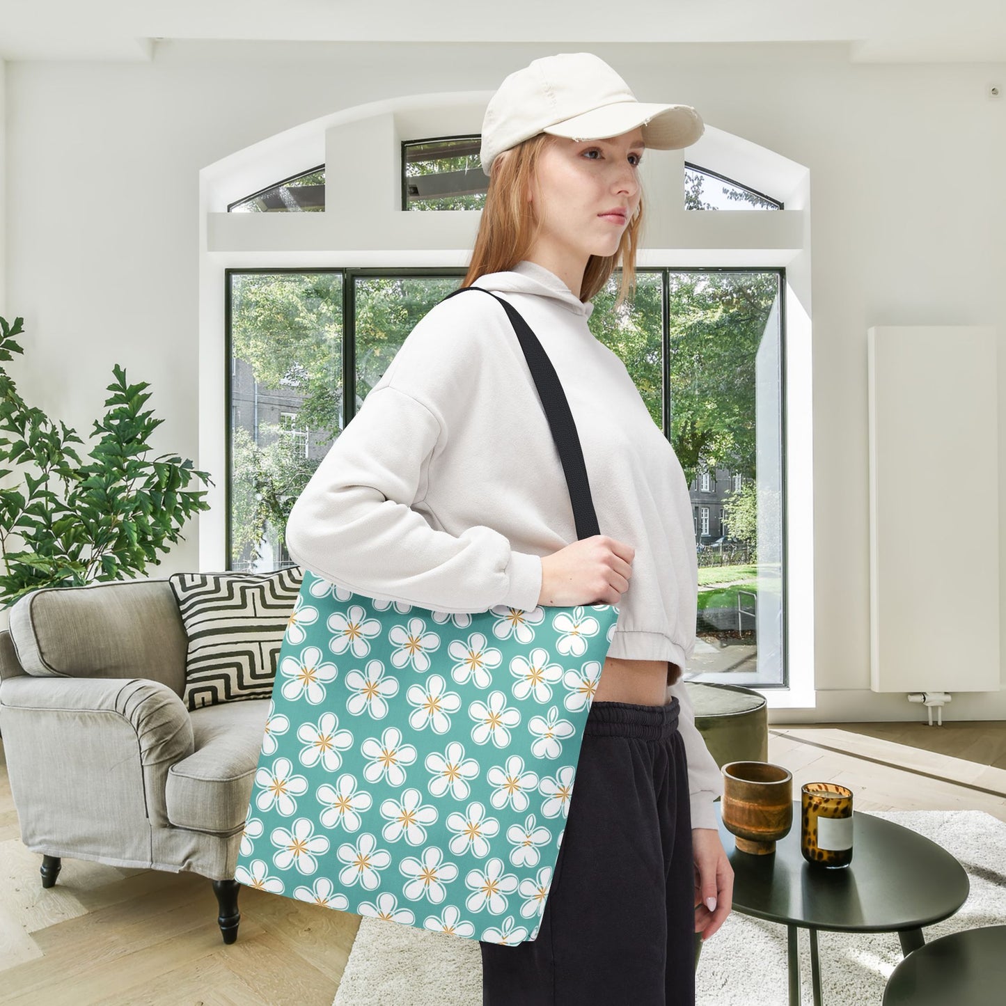 Tealberry Blooms Canvas Tote Bag