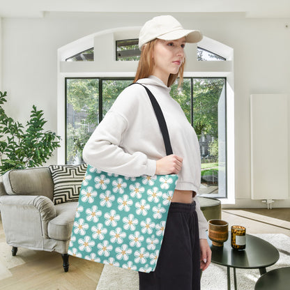 Tealberry Blooms Canvas Tote Bag