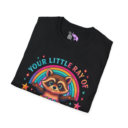 Your Little Ray of Sarcastic Sunshine is Here (Racoon) Adult T-shirt