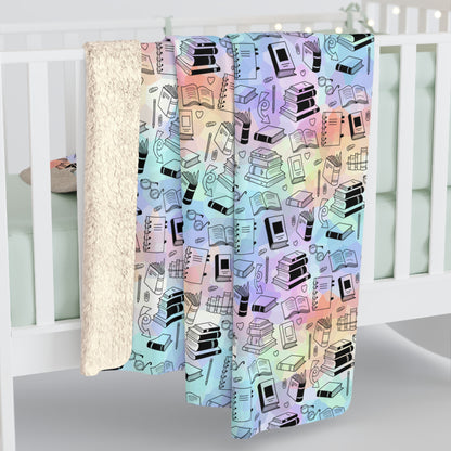 Colorful Chapters Sherpa Fleece Blanket