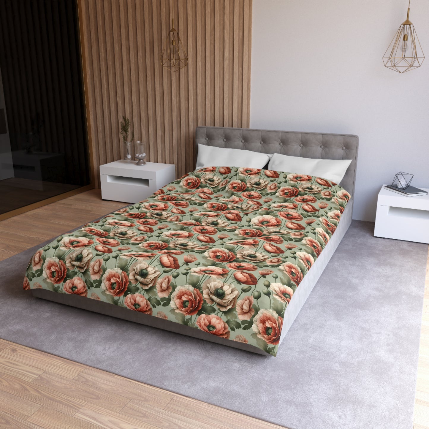 Blushing Poppy Microfiber Duvet Cover