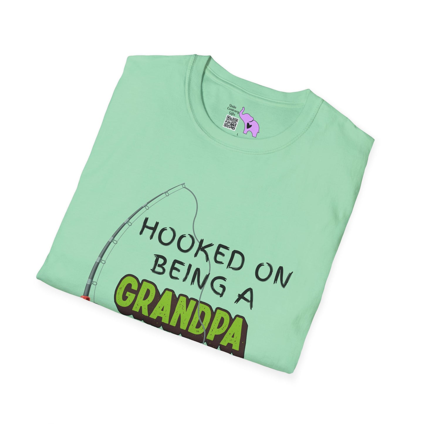 Hooked On Being A Grandpa Adult T-shirt