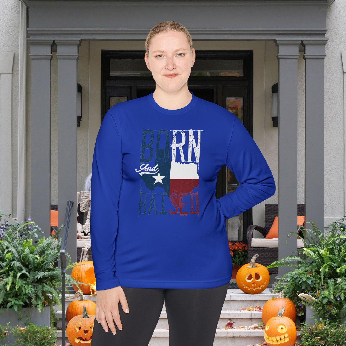 Texas Born and Raised Adult Long Sleeve Tee