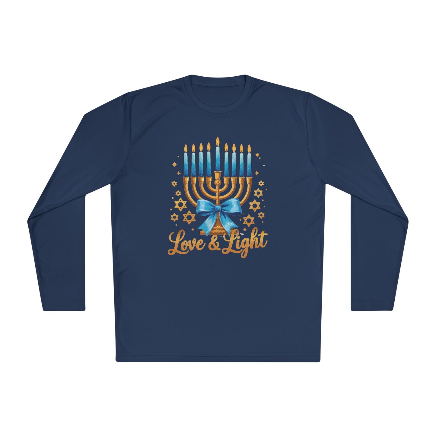 Love & Light Menorah Adult Long Sleeve Tee