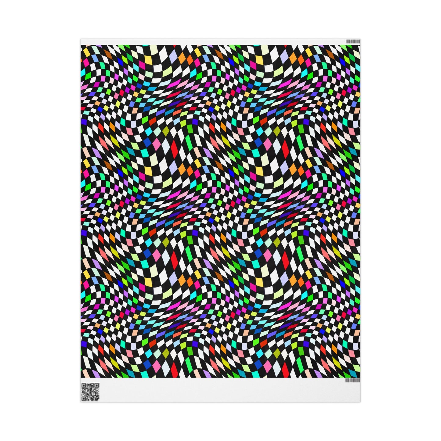 Warped Colorful Checkered Wrapping Paper