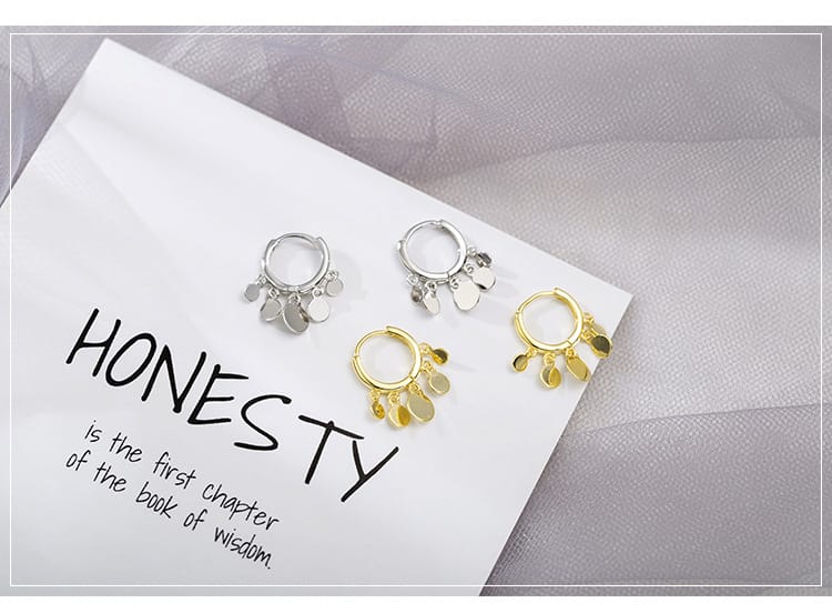 Shimmer Disc Hoop Earrings