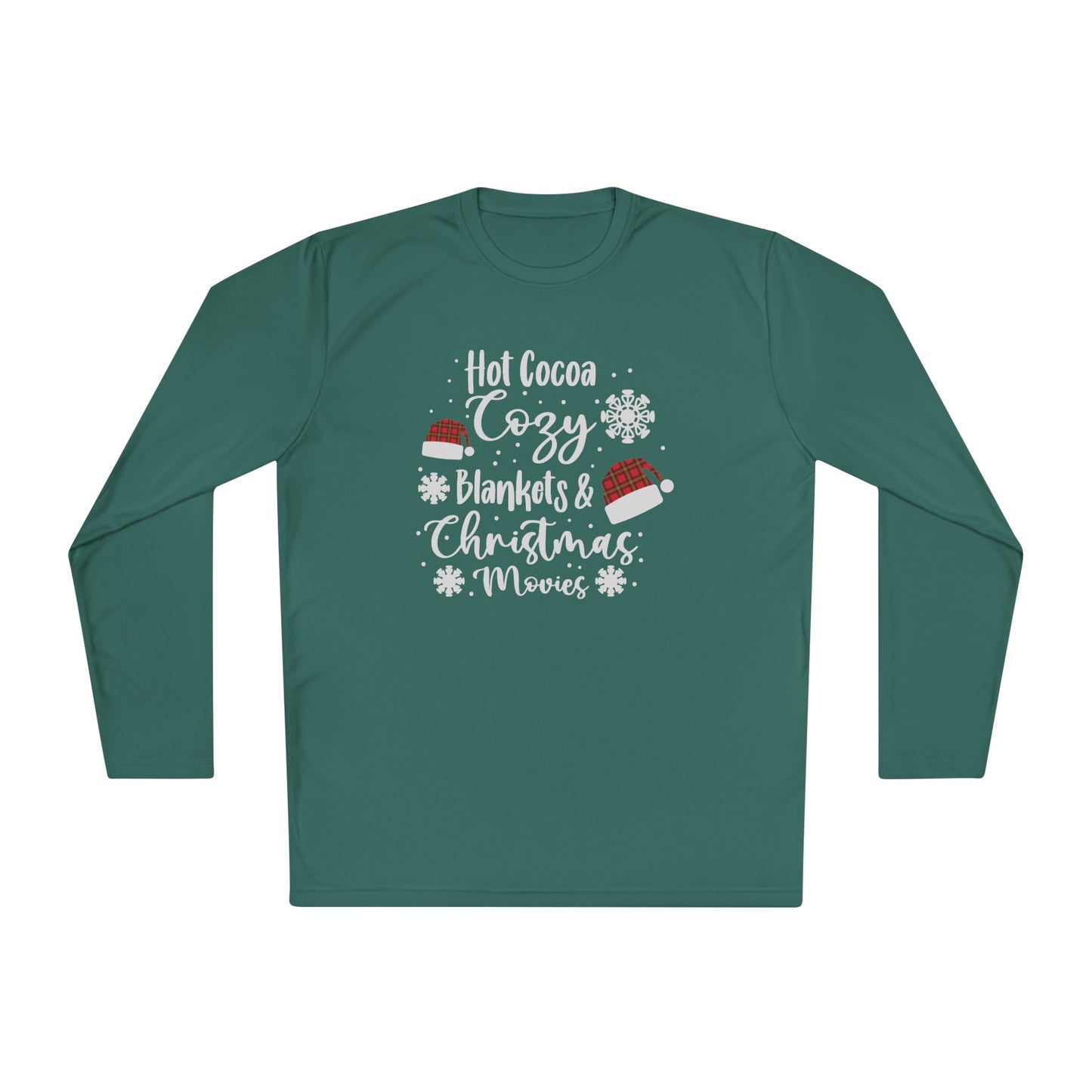 Hot Cocoa, Cozy Blankets & Christmas Movies Adult Long Sleeve Tee