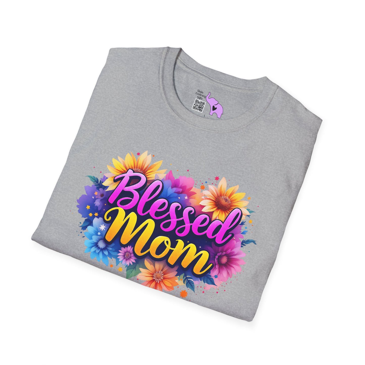 Blessed Mom (Vibrant Floral) Adult T-shirt