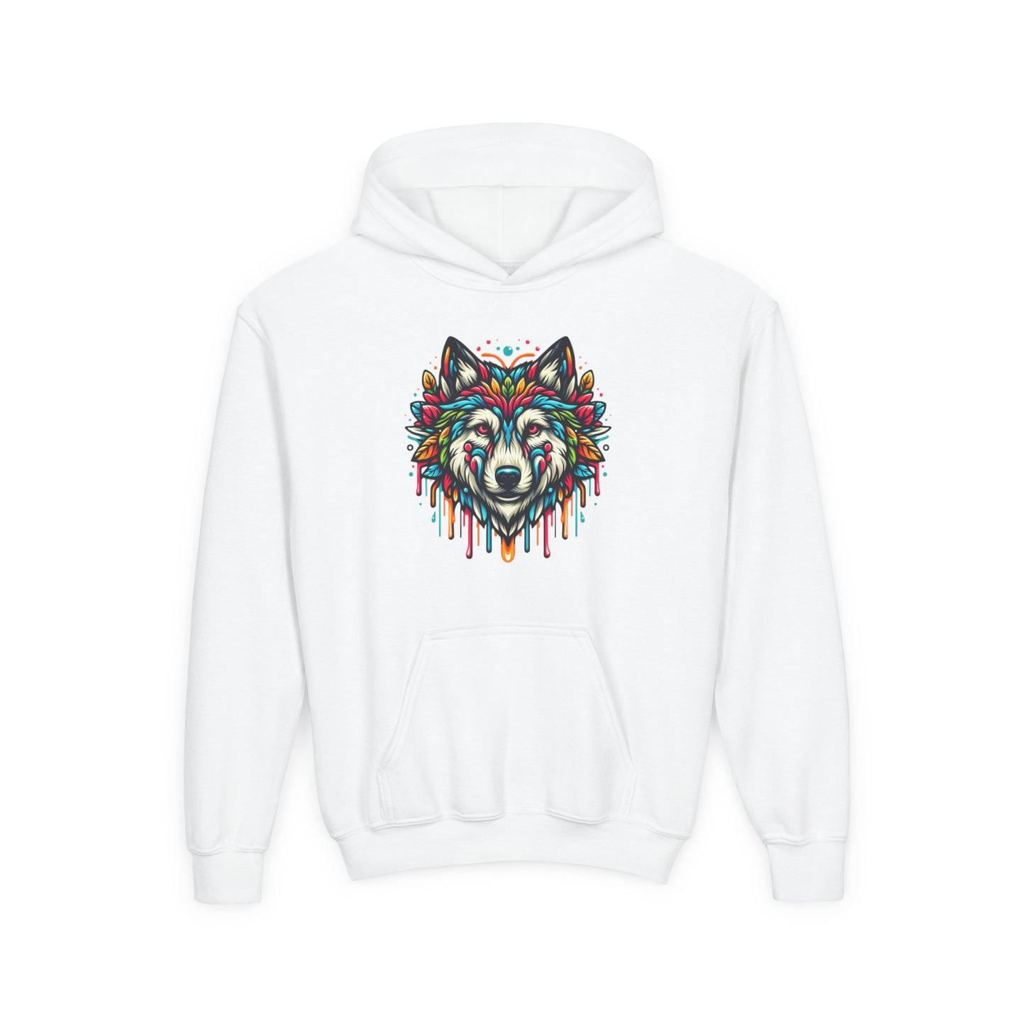 Colorful Wolf 2 Youth Hoodie