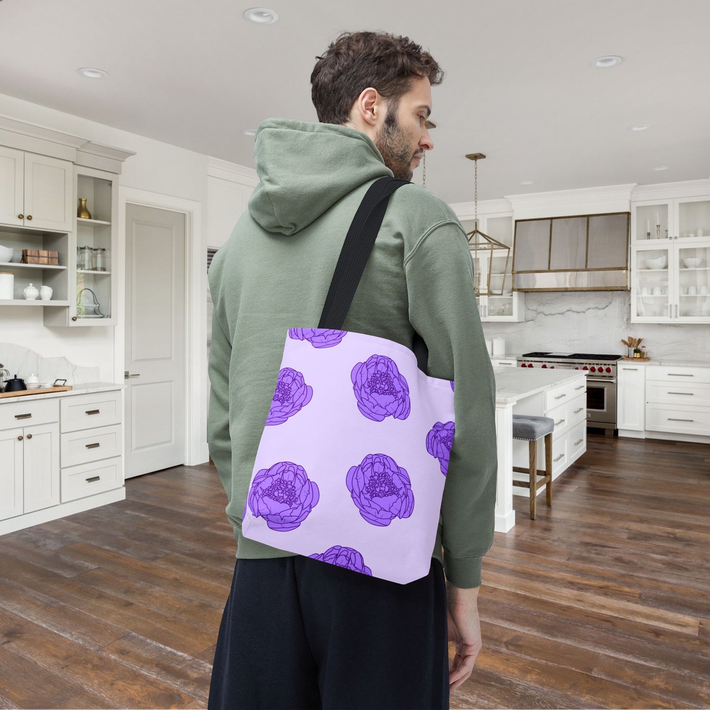 Lilac Mist Peonies Canvas Tote Bag