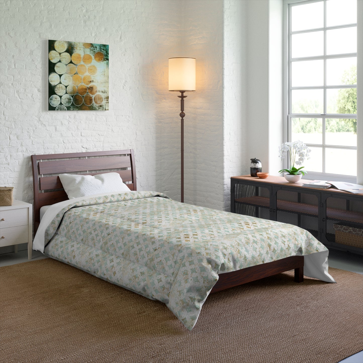 Faded Correspondence Comforter