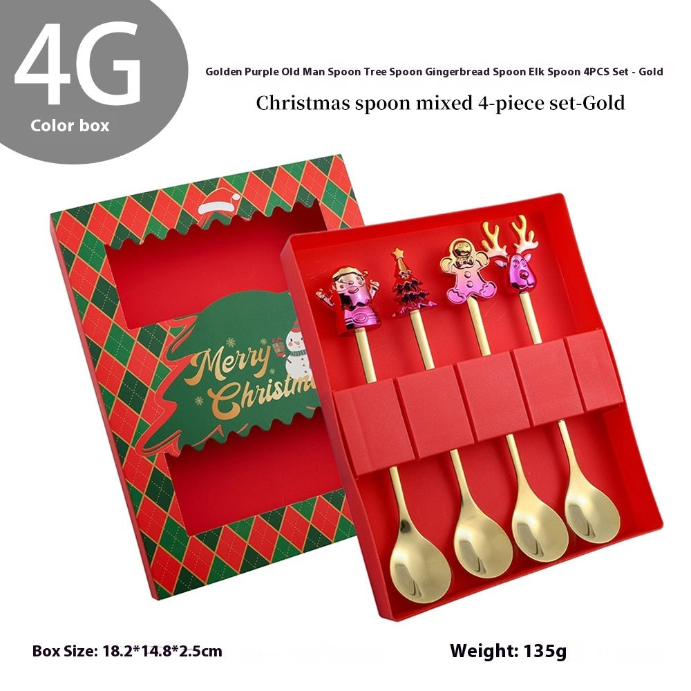 Holiday Cheer Fork & Spoon Sets - Gold or Silver
