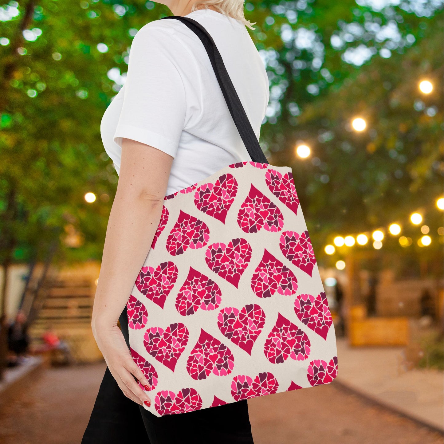 Simple Hearts Canvas Tote Bag