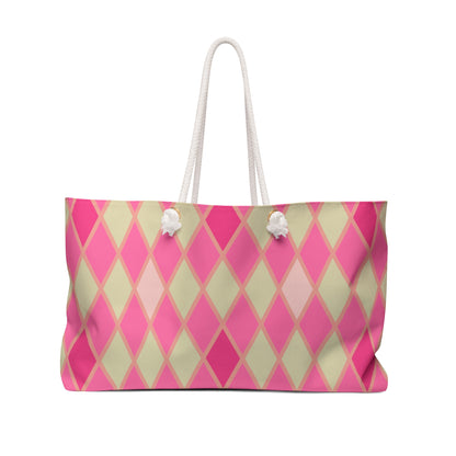 Pink Harlequin Weekender Bag