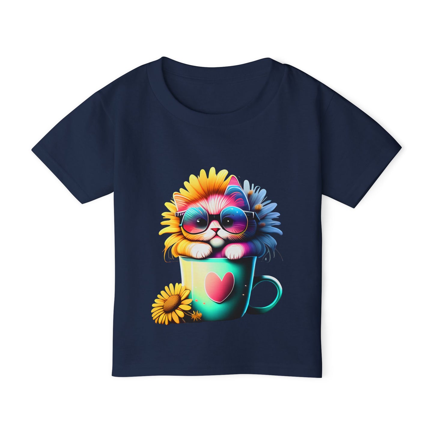 Cool Sunflower Kitten 2 Heavy Cotton™ Toddler T-shirt