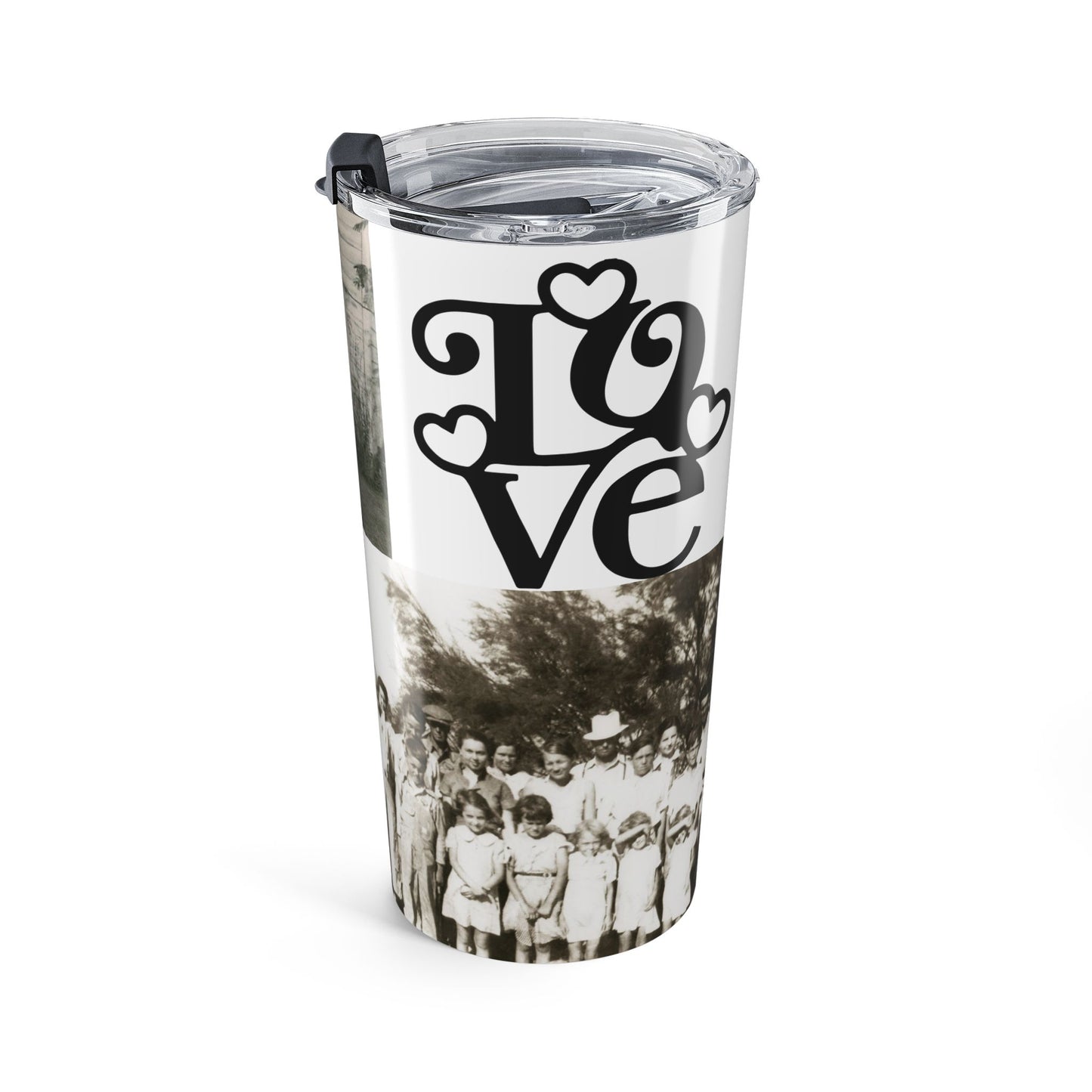 Personalized Love & Heart 20oz Stainless Steel Tumbler – Custom 2 Landscape Photo Cup