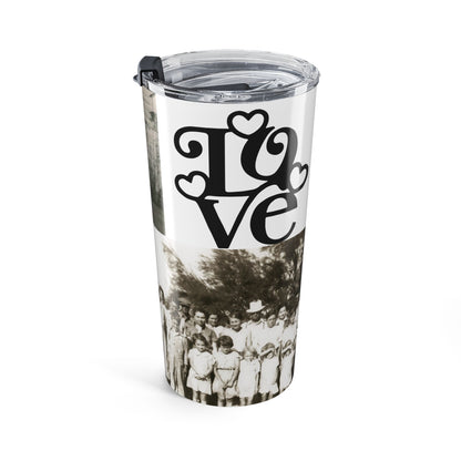 Personalized Love & Heart 20oz Stainless Steel Tumbler – Custom 2 Landscape Photo Cup