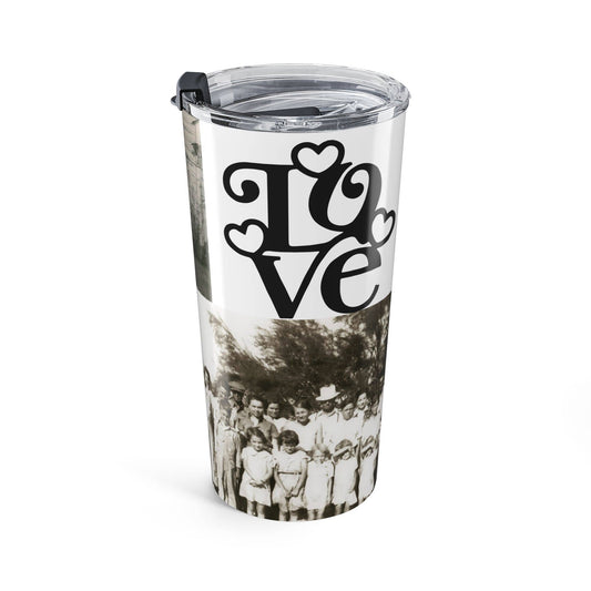 Personalized Love & Heart 20oz Stainless Steel Tumbler – Custom 2 Landscape Photo Cup