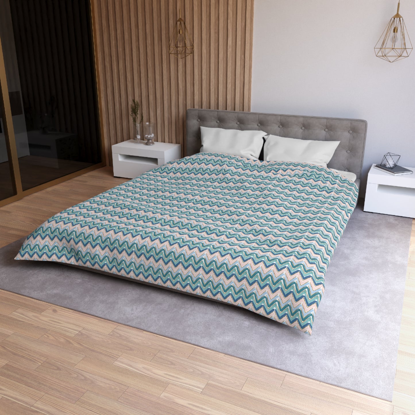 Serene Chevron Microfiber Duvet Cover