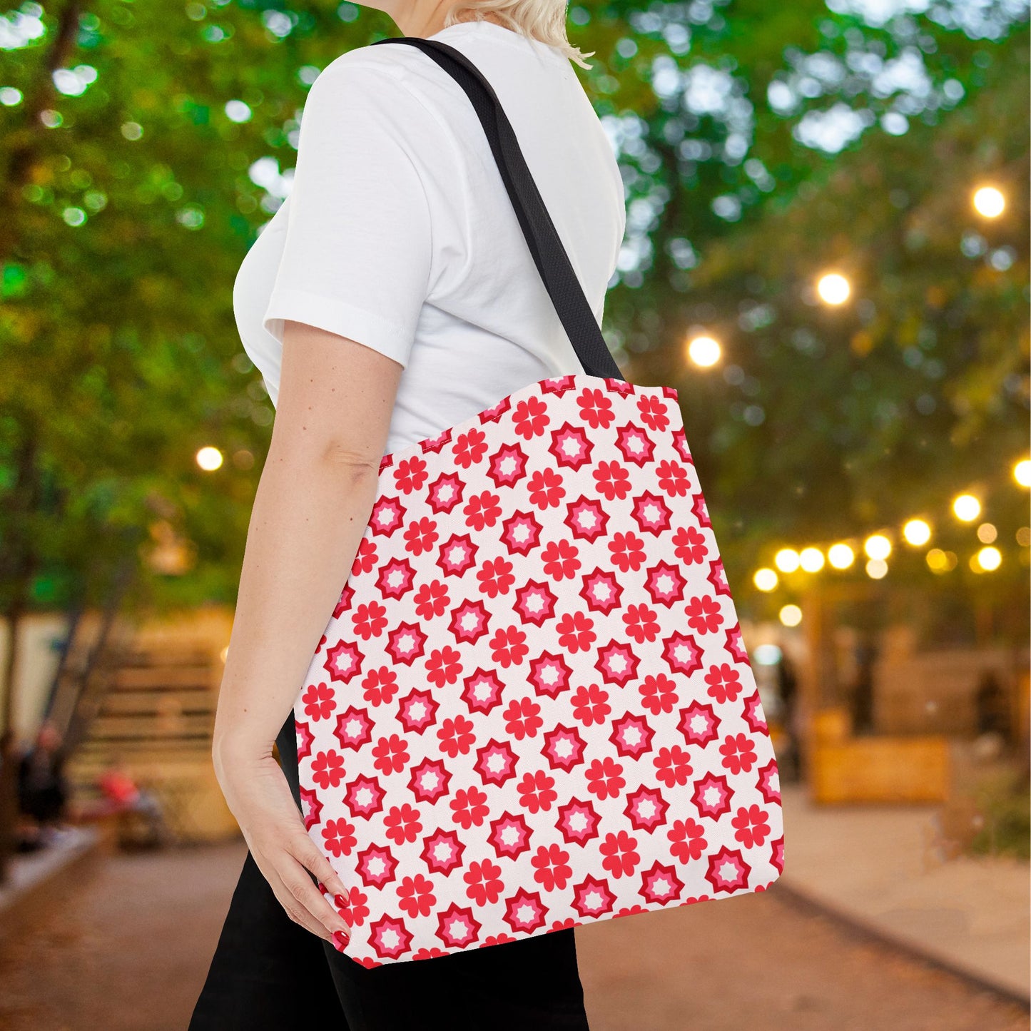 Scarlet Star Garden Canvas Tote Bag