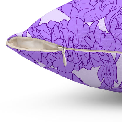 Lavender Peony Symphony Throw Pillow
