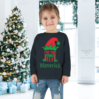 I'm The Gamer Elf Personalized Toddler Long Sleeve Tee