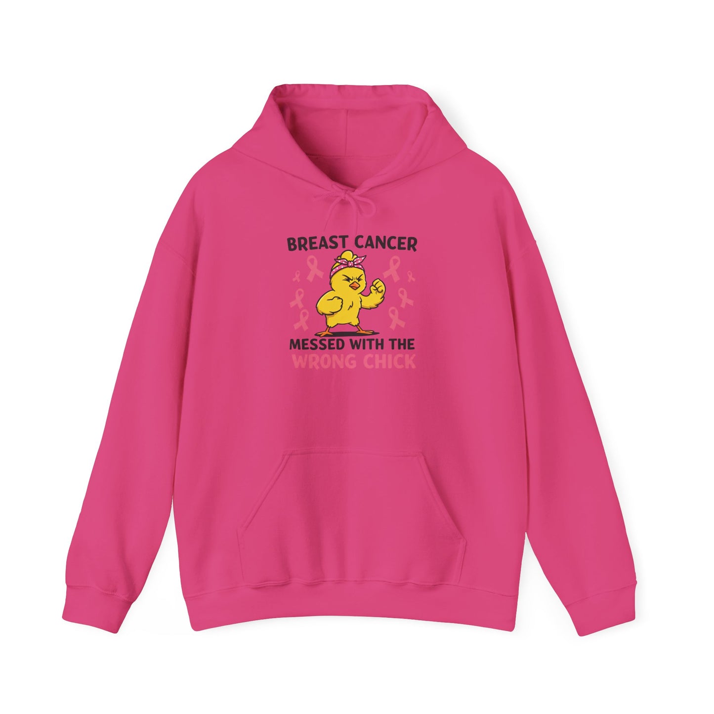 Breast Cancer Messed With The Wrong Chick Heavy Blend™ Hooded Sweatshirt