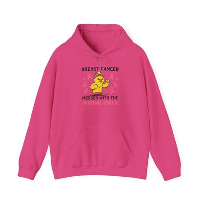 Breast Cancer Messed With The Wrong Chick Heavy Blend™ Hooded Sweatshirt