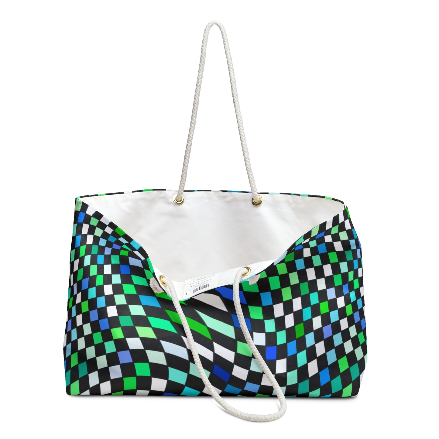 Warped Green Checkered Weekender Bag