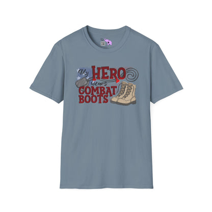 My Hero Wears Combat Boots Adult T-Shirt
