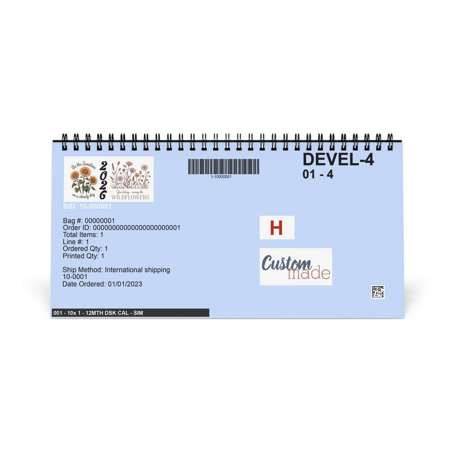 2026 Wildflower Desk Calendar — Inspirational Botanical Desktop Calendar (Grid Dates)