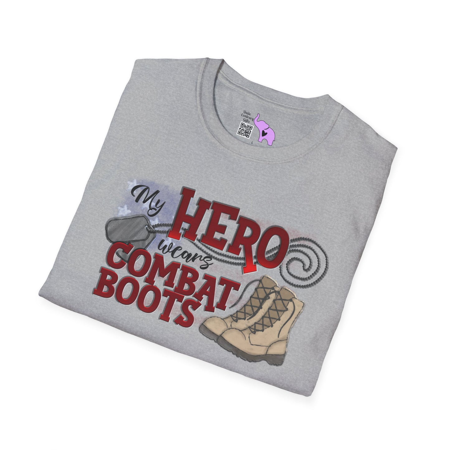 My Hero Wears Combat Boots Adult T-Shirt
